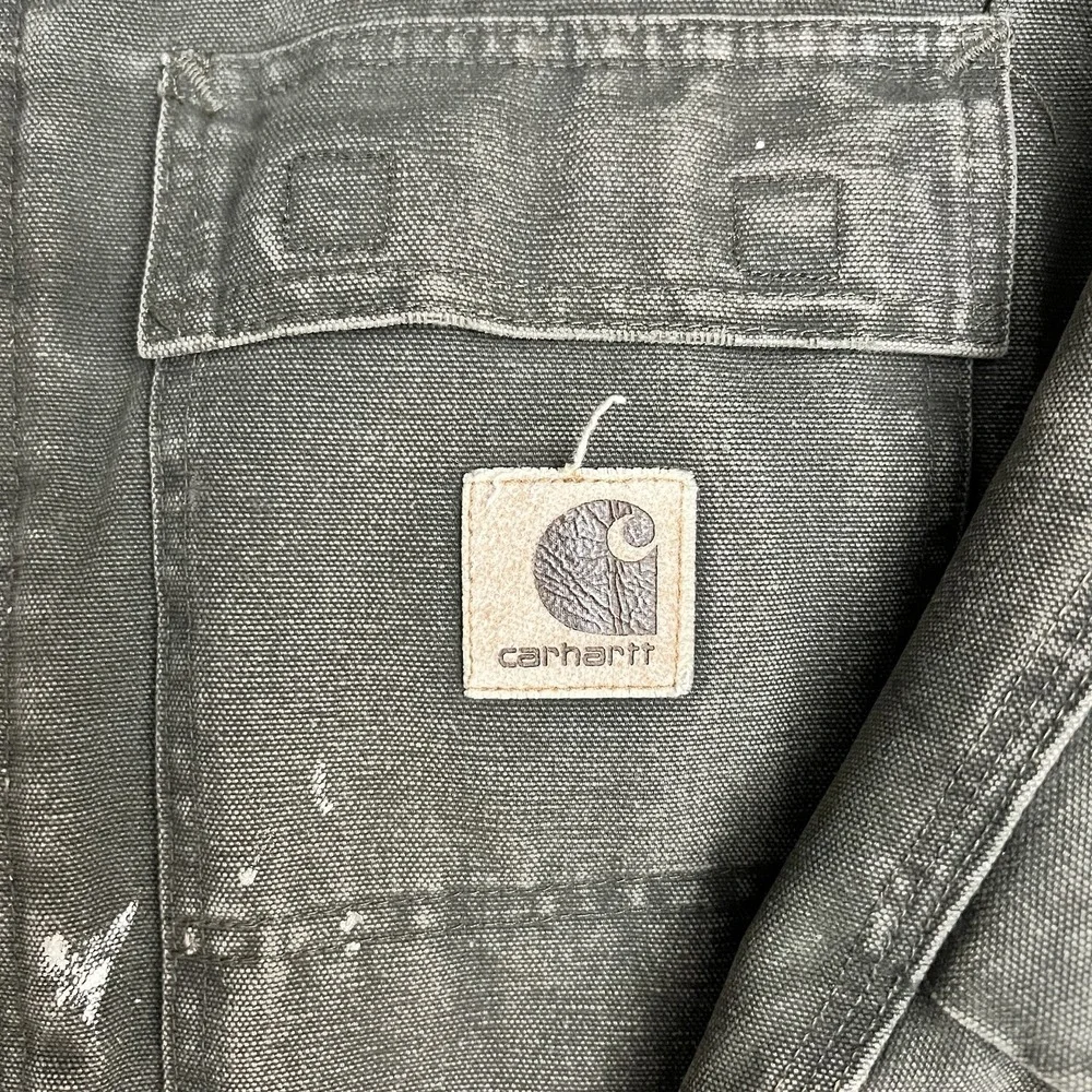 VTG Carhartt Jacket Large Green C26 MOS Distressed Faded Detroit Made in USA